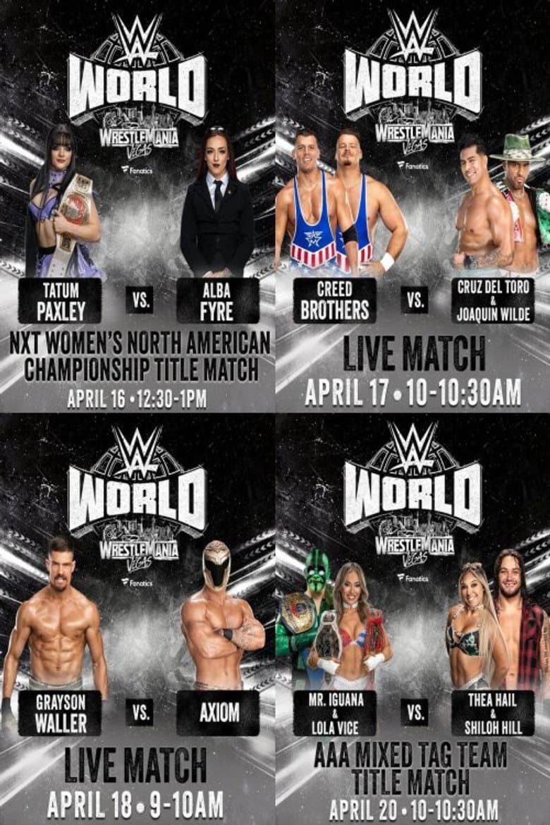 LIVE matches from WWE World: April 16, 2026 poster