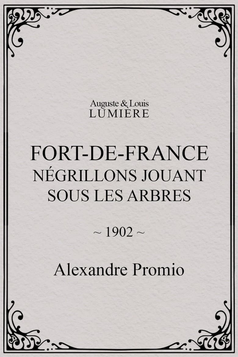 Fort-de-France : négrillons jouant sous les arbres poster