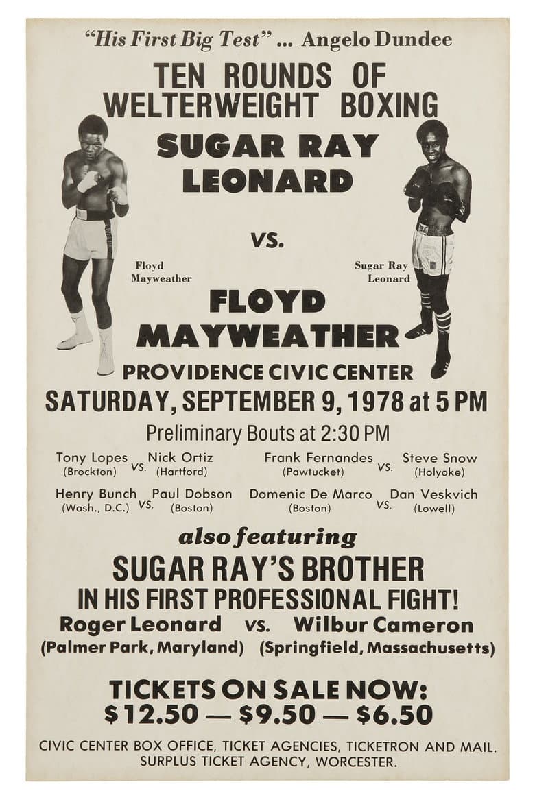 Sugar Ray Leonard vs. Floyd Mayweather Sr poster