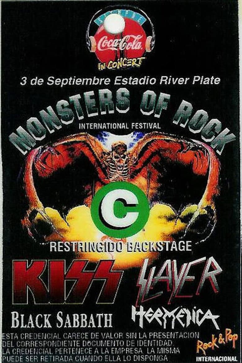 Black Sabbath. River Plate Stadium Buenos Aries 1994 poster