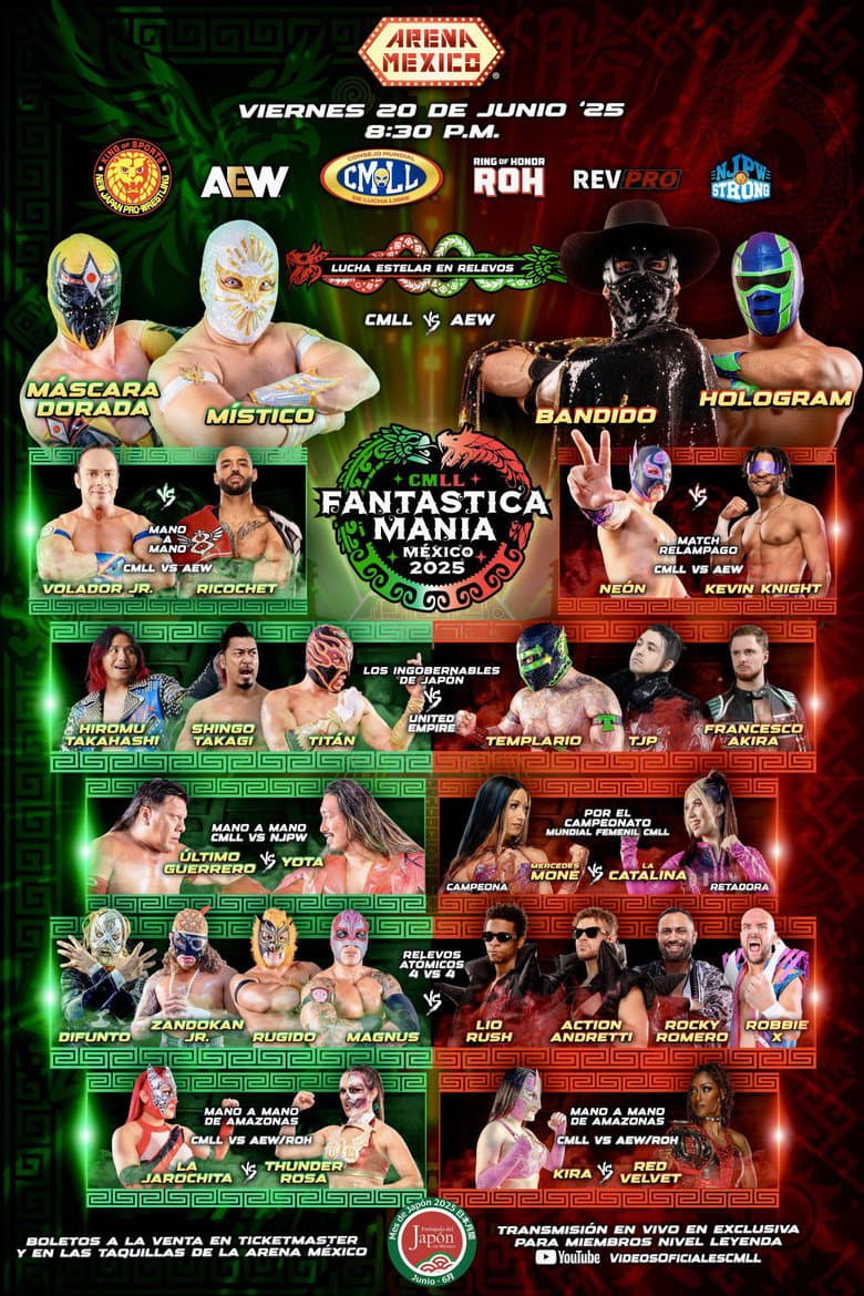 CMLL Presenta NJPW Fantastica Mania México 2025 poster