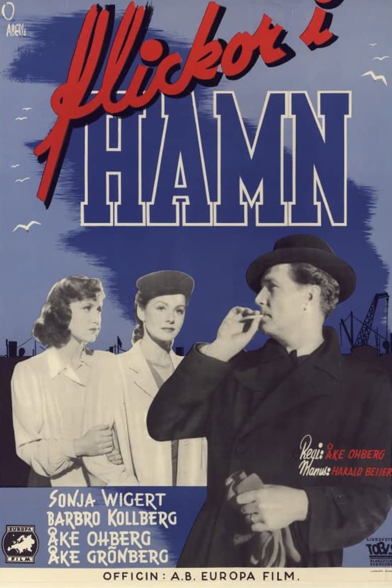 Flickor i hamn poster