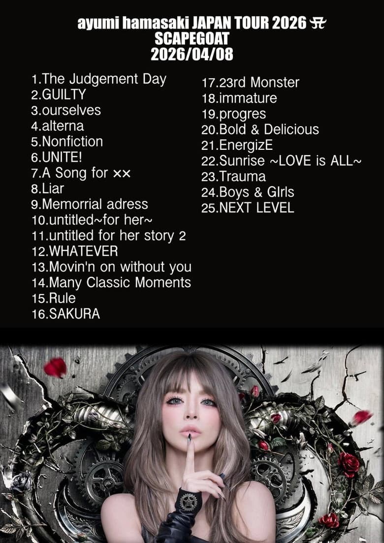 ayumi hamasaki JAPAN TOUR 2026 A -Scapegoat- poster