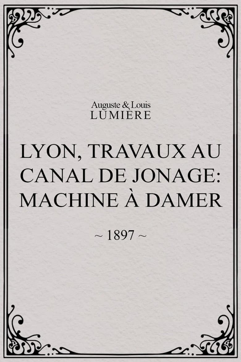 Lyon, travaux au canal de Jonage: Machine à damer poster