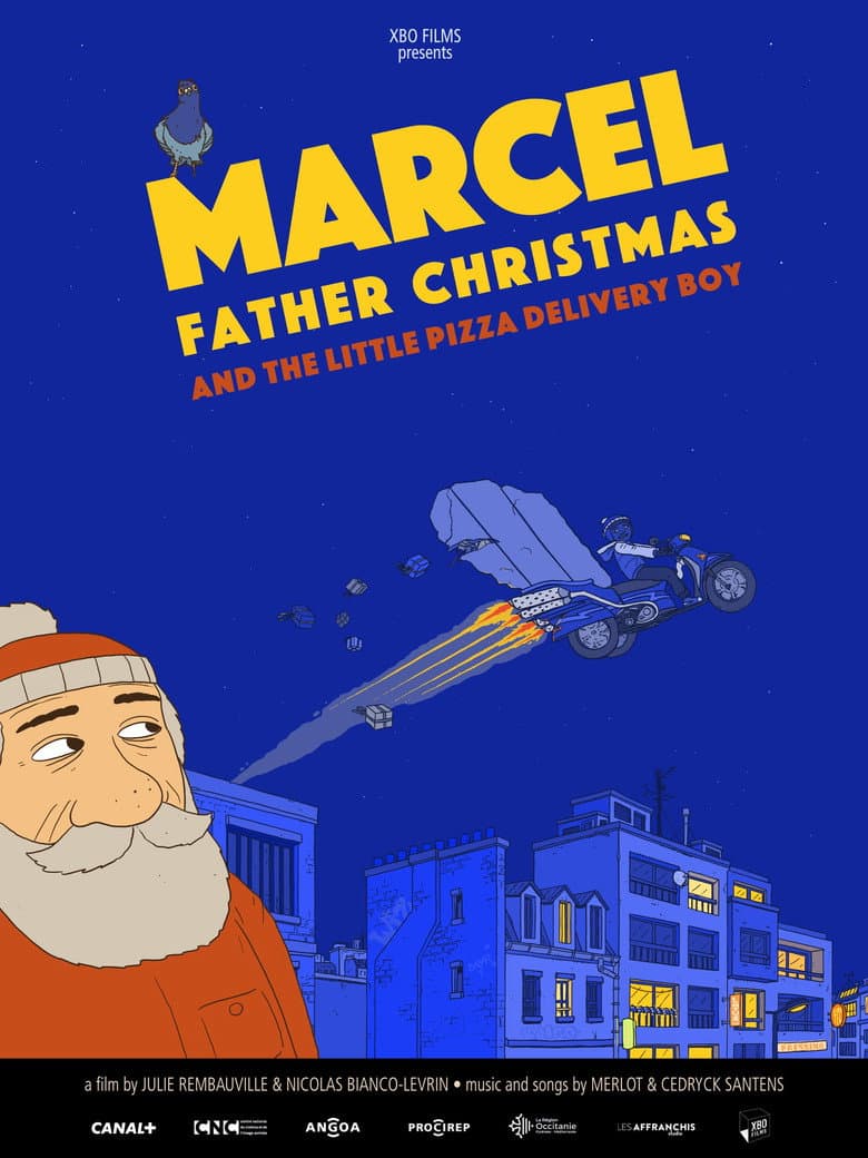 Marcel, Father Christmas (and the little pizza delivery boy) poster