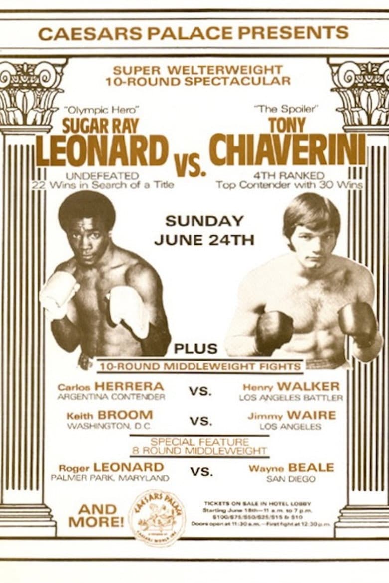 Sugar Ray Leonard vs. Tony Chiaverini poster