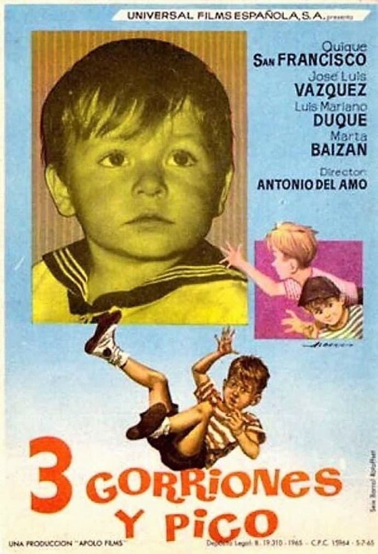 Tres gorriones y pico poster