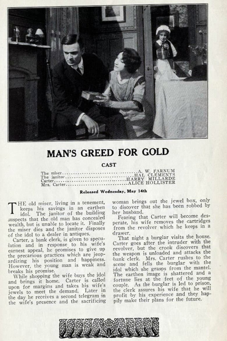 Man's Greed for Gold poster