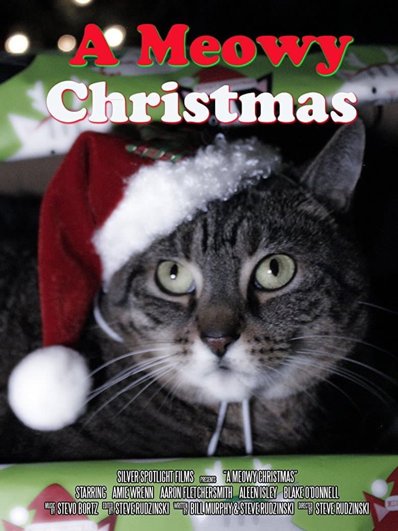 A Meowy Christmas poster
