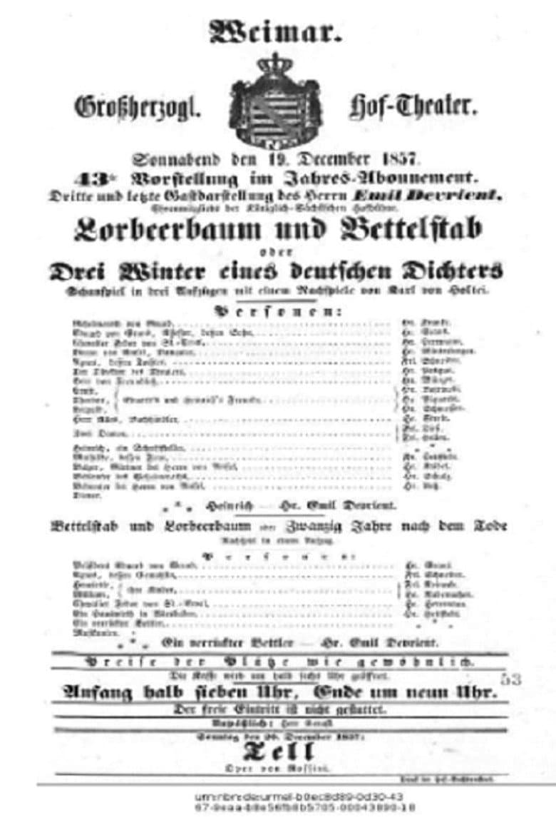 Lorbeerbaum und Bettelstab poster