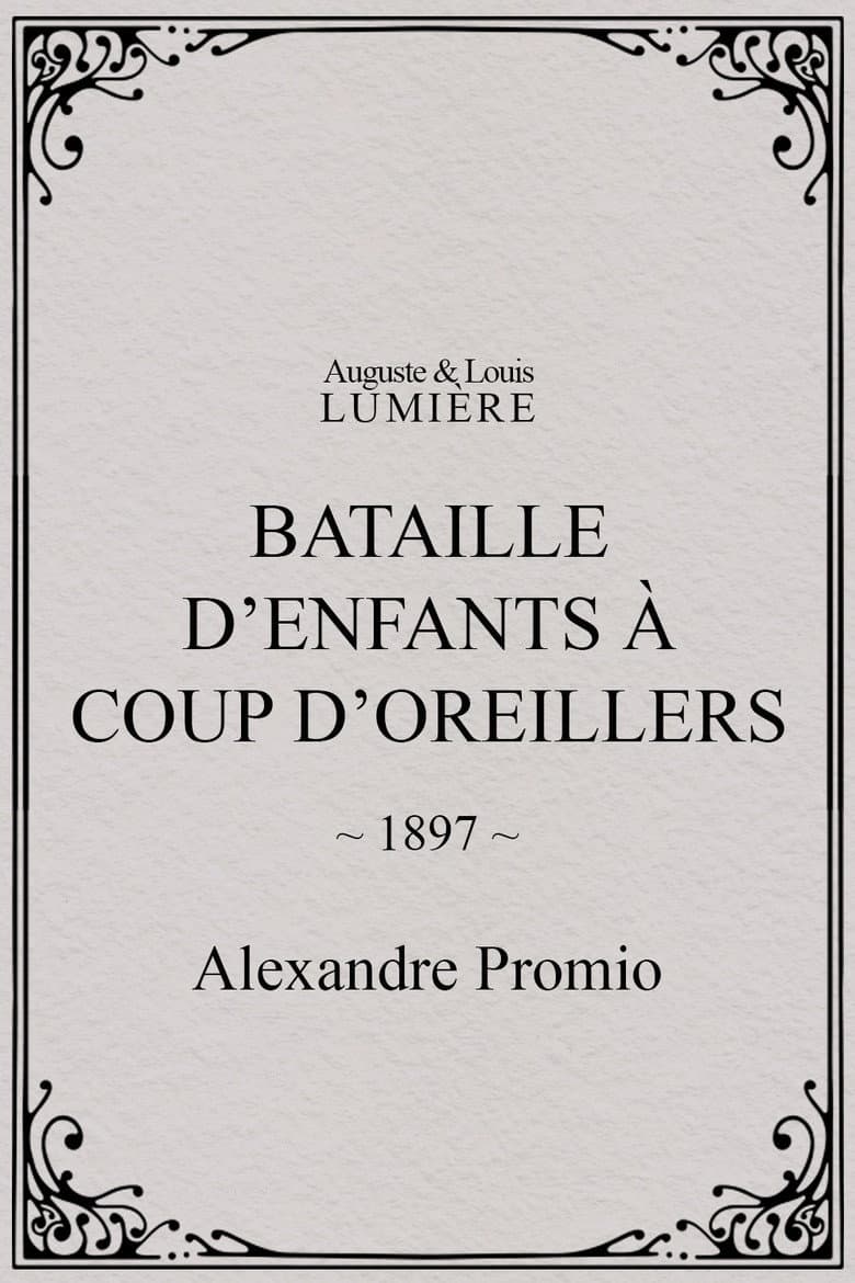 Bataille d’enfants à coup d’oreillers poster