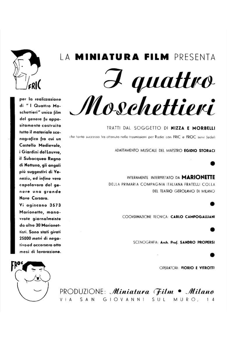 I quattro moschettieri poster