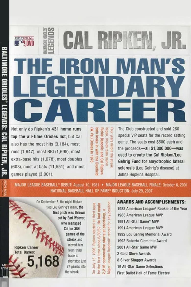 Baltimore Orioles Legends - Cal Ripken Jr. The Iron Man's Legendary Career poster