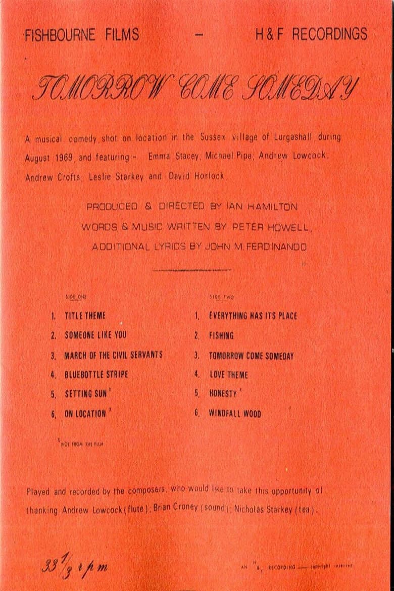 Tomorrow Come Someday poster