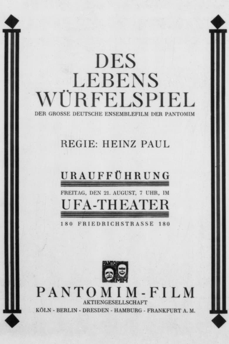 Des Lebens Würfelspiel poster