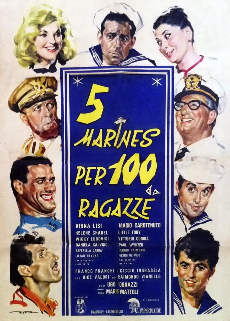 5 marines per 100 ragazze poster