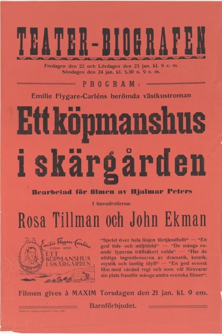 Ett köpmanshus i skärgården poster