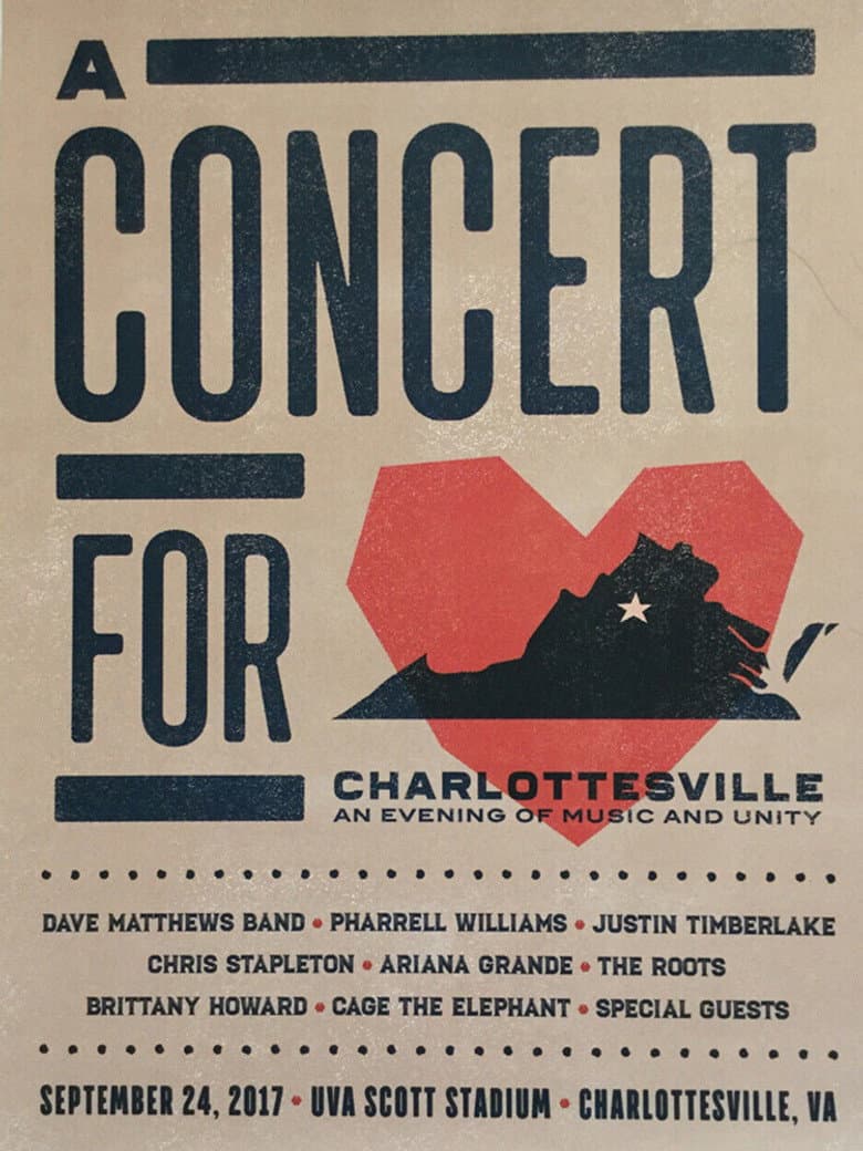 Dave Matthews Band - Concert for Charlottesville poster